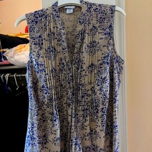 Jaclyn Smith Sleeveless Pleated Blouse Boho Chic